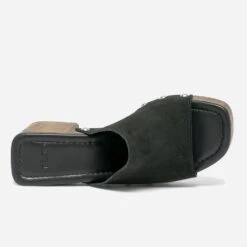 Mule à Talon TEXTO Noire En Cuir Velours -Boutique Caprice WWWERM 10386550167 3
