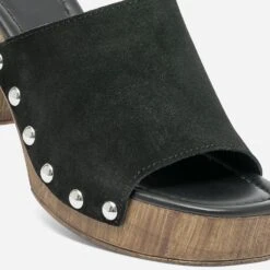 Mule à Talon TEXTO Noire En Cuir Velours -Boutique Caprice WWWERM 10386550167 4