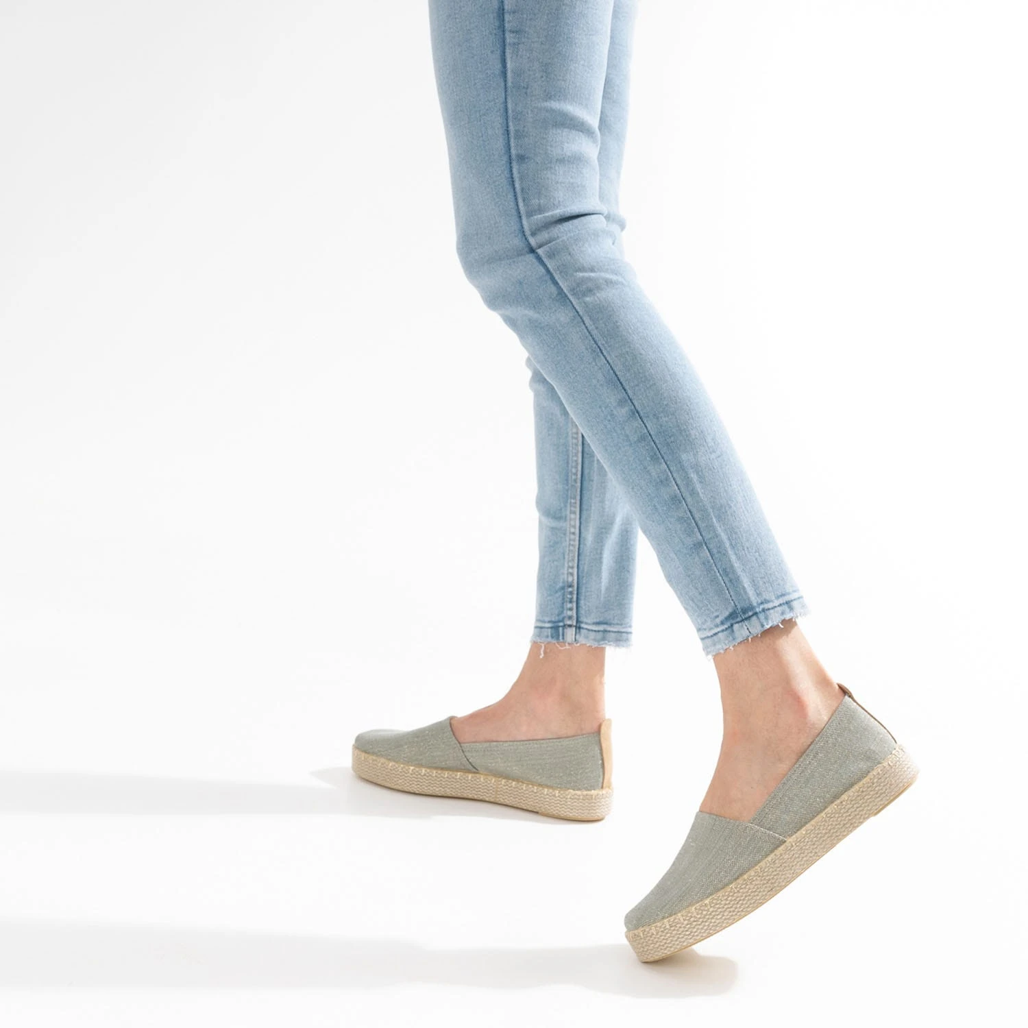 Espadrille Vert Pailleté Or En Toile 4 Espadrille Vert Pailleté Or En Toile – Image 2