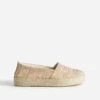 Espadrille Beige Textile Tressé Rayé