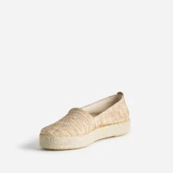 Espadrille Beige Textile Tressé Rayé -Boutique Caprice WWWERM 10388500073 2
