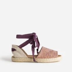 Espadrille Violet, Corail, Blanc En Textile